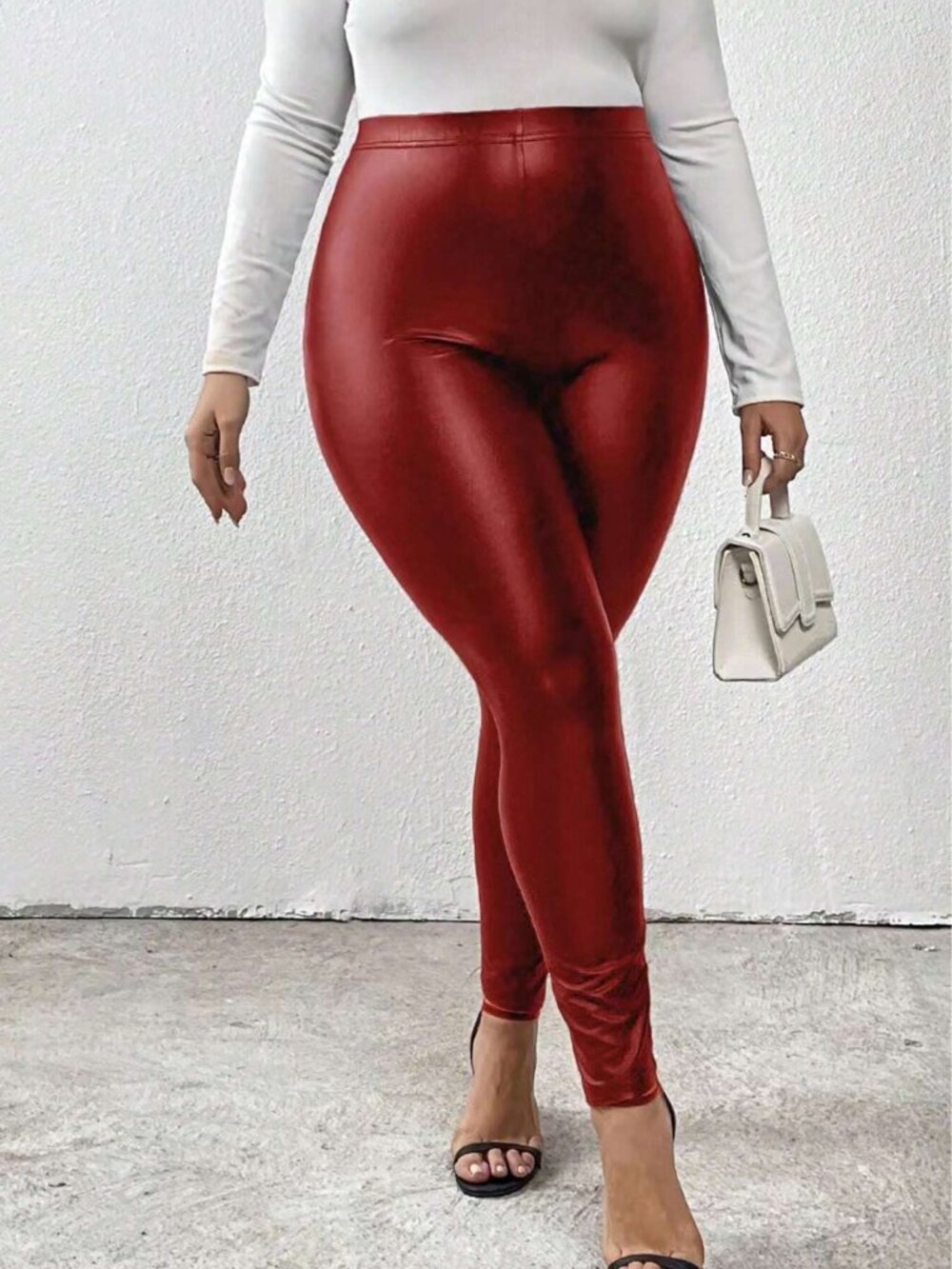 Calvaya Plus Size Women Elastic Anti-Skid Coated Leggings